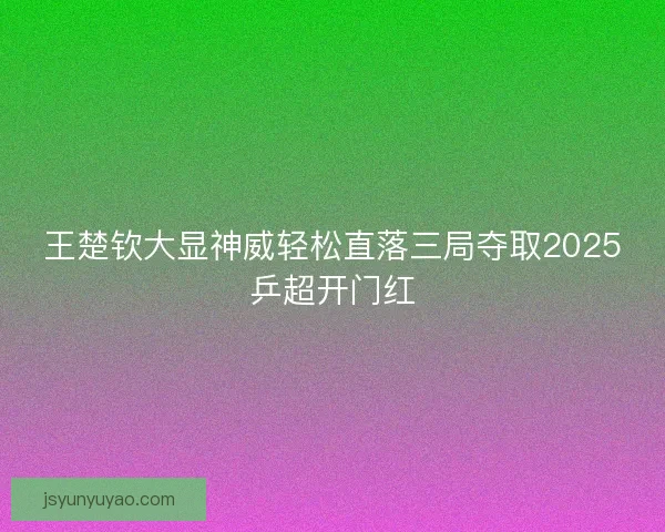 王楚钦大显神威轻松直落三局夺取2025乒超开门红